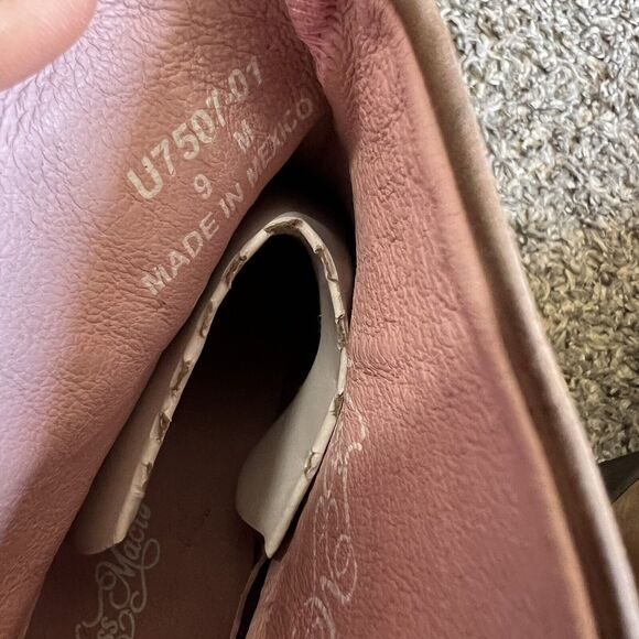 MISS MACIE Studs Ankle Boot 9 M Piper Ribbed Zipper Brown Patchwork Leather New - Picture 8 of 9